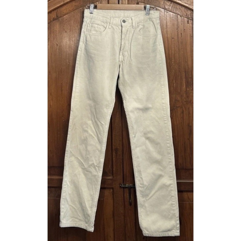 Women's PacSun J. Galt Corduroy Pants Cream Button Fly Straight Mid Rise Small